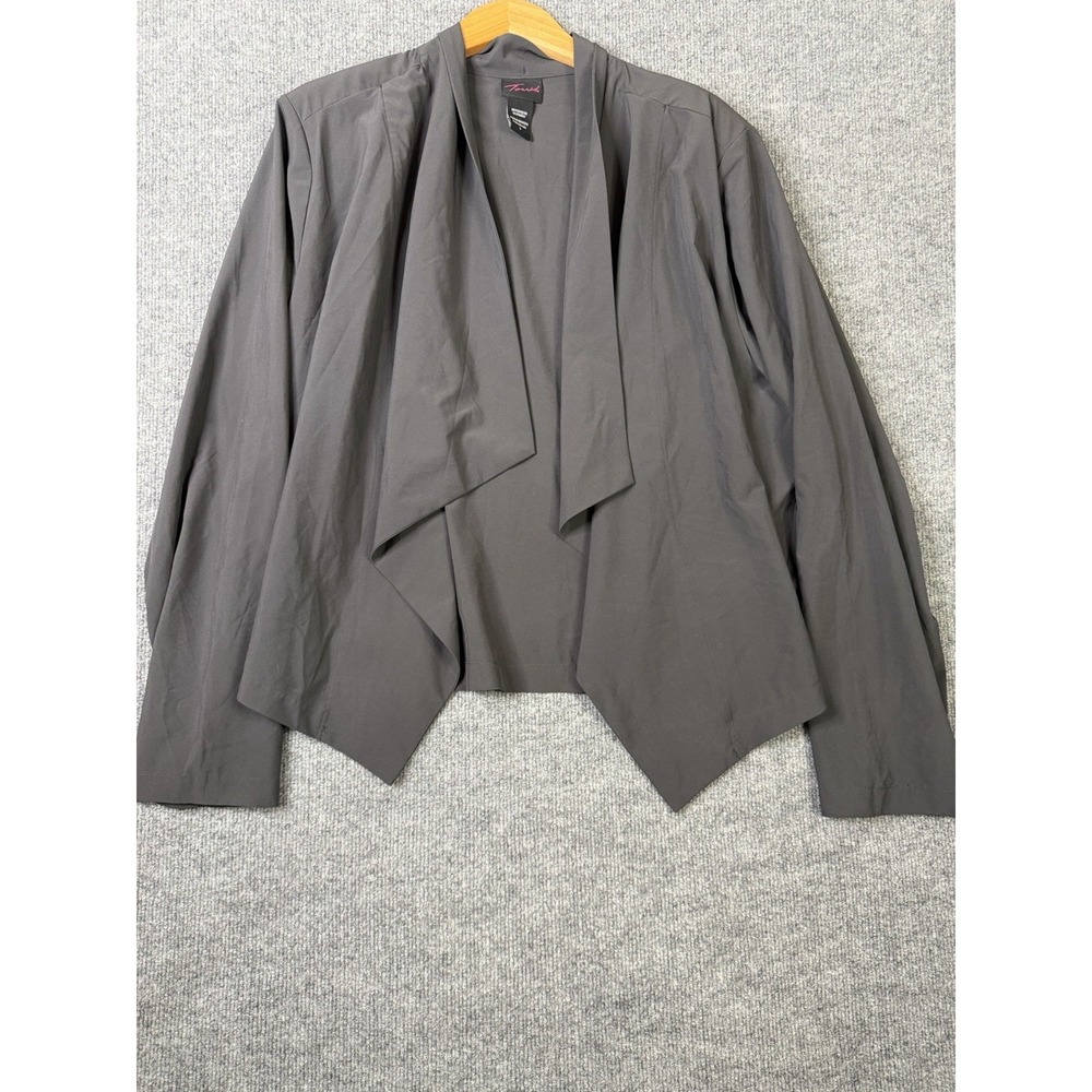Torrid Draped Open Front Jacket Women's 3X Black Lightweight Stretch Blazer